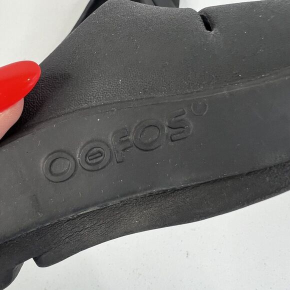 Oofos OOahh Black Unisex EU 39 Men 6 Women 8 Recovery Comfort Lightweight Slides - Picture 11 of 12